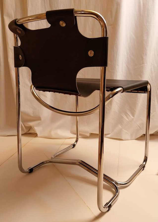 4 Vintage Stuhlen in Leder 70er