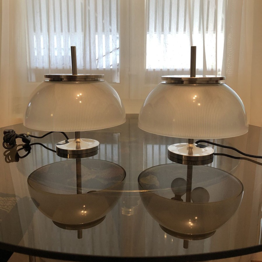 Ein Paar Alfetta-Tischlampen Design Sergio Mazza für Artemide 60er